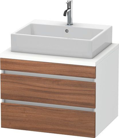Duravit DuraStyle Konsolenwaschtischunterbau wandhängend Nussbaum & Weiß Matt 700x548x512 mm - DS531