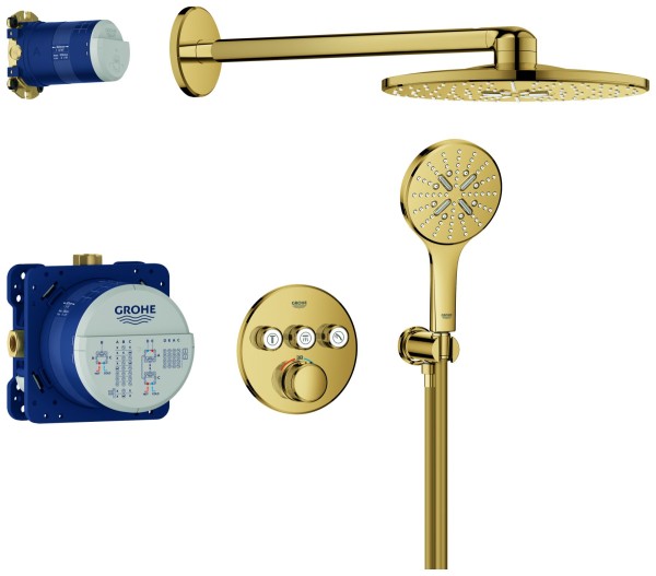 GROHE Unterputz-Duschsystem Grohtherm SmartControl 34863 THM runde Form 3 ASV cool sunrise, 34863GL0
