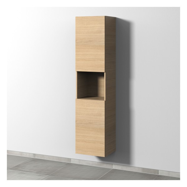 Sanipa 3way Hochschrank mit 2 Türen und 1 offenem Fach, Eiche-Nordic
