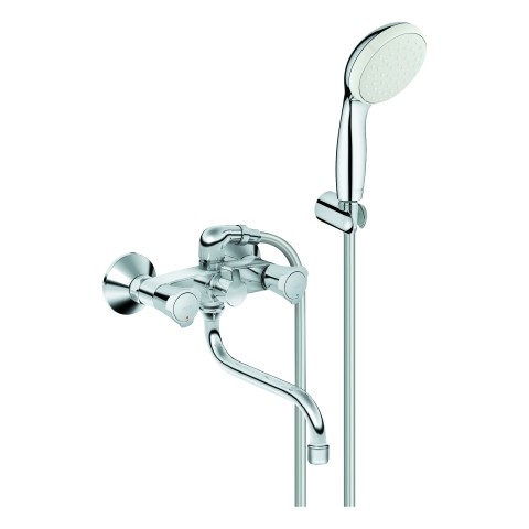 Grohe 2-Griff-Mehrzweckbatterie Costa 26790 mit Tempesta Wandhalterset chrom, 2679010A