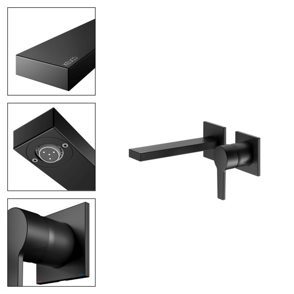 KEUCO Edition 11 Black Selection Unterputz Einhebel-Waschtischmischer, schwarz matt, 51116370201