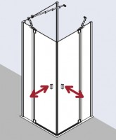 Vorschau: Kermi Eck-Halbteil rechts Vorschau: Kermi Eck-Halbteil rechts Raya EPR 1230x2000, silber mattglanz, ESG klar, RAEPR123201AK