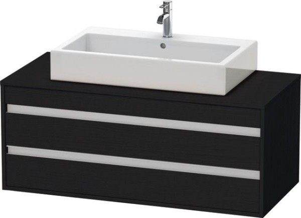 Duravit Ketho Konsolenwaschtischunterbau wandhängend Eiche Schwarz Matt 1200x550x496 mm - KT66560161
