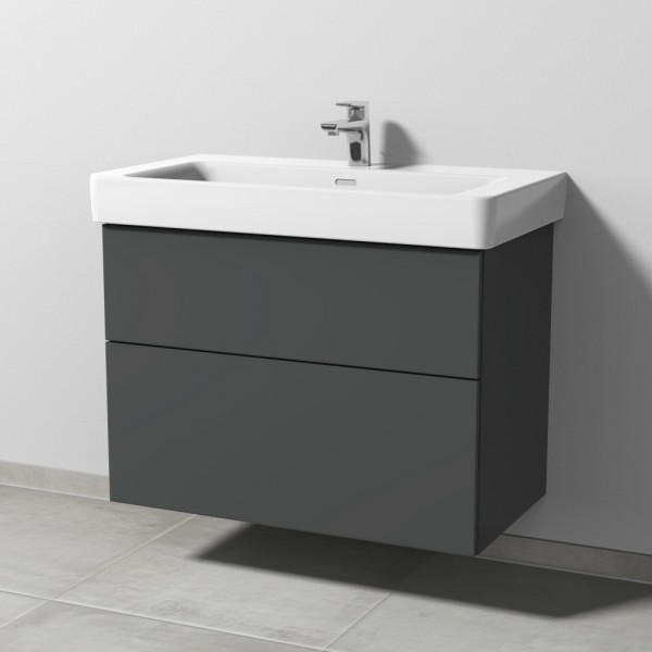 Sanipa 3way Waschtischunterbau zu Laufen Pro S Waschtisch mit 2 Auszügen, Anthrazit-Matt
