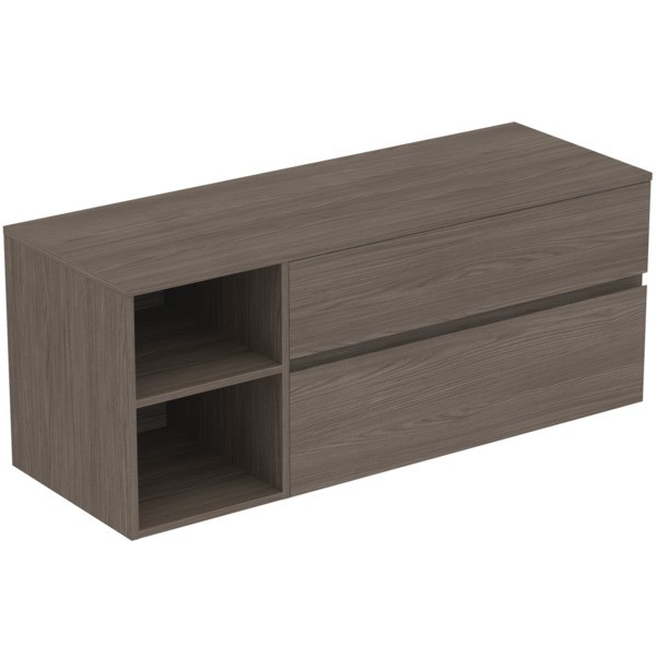 Ideal Standard Waschtischunterschrank Finesse o.Ausschnitt 1402x505x558mm 2 Auszüge Ulme dunkel, E34