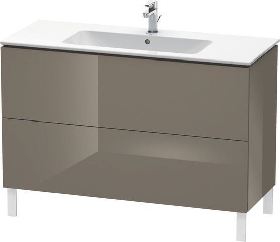 Duravit L-Cube Waschtischunterbau bodenstehend Flanell Grau Hochglanz 1220x481x704 mm - LC662808989
