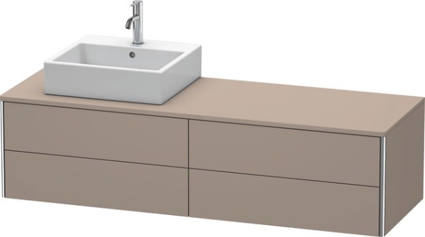 Duravit XSquare Konsolenwaschtischunterbau wandhängend Basalt Matt 1600x548x400 mm - XS4914L4343