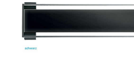 I-DRAIN Rostabdeckung Glaseinlage, 80 cm,ESG Glas Farbe schwarz