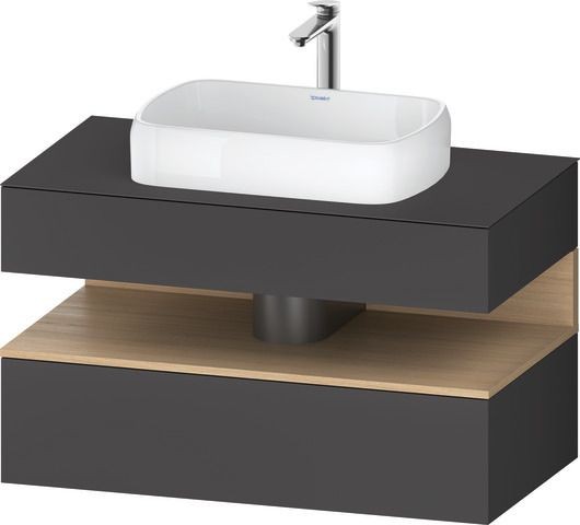 Duravit Qatego Konsolenwaschtischunterbau wandhängend Graphit Matt 1000x550x600 mm - QA4731030490000