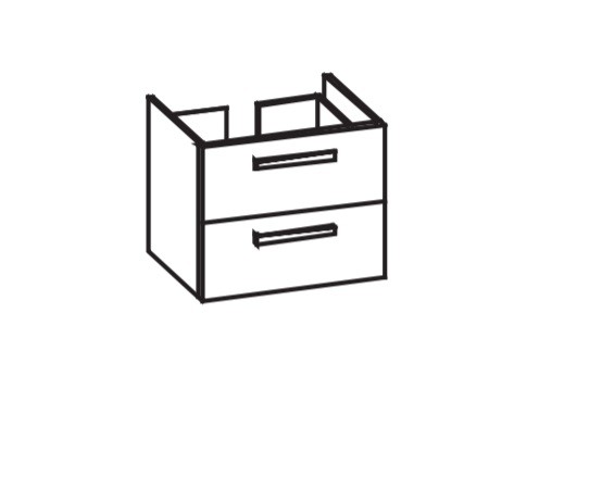 Artiqua 411 Waschtischunterschrank für DuraStyle Compact 233763 Weiß Hochglanz, 411-WU2L-D68-7016-68