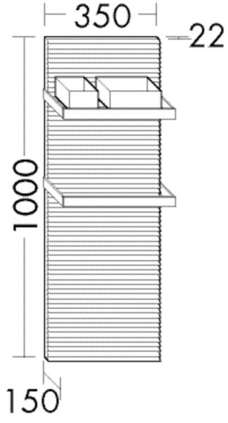 Burgbad Wandpaneel Fiumo 1000x350x150 Tectona Dekor Zimt, WAAU035F3960
