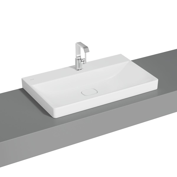 VitrA New Metropole Aufsatzwaschtisch wandgebunden rechteckig 80 x 47 cm mit Hahnloch,7527B401-0937