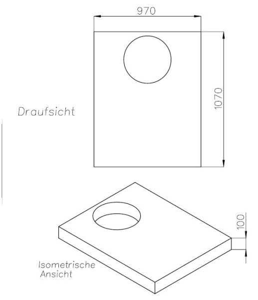Neuesbad Wannenträger für Hoesch NIAS 100x110x1,5