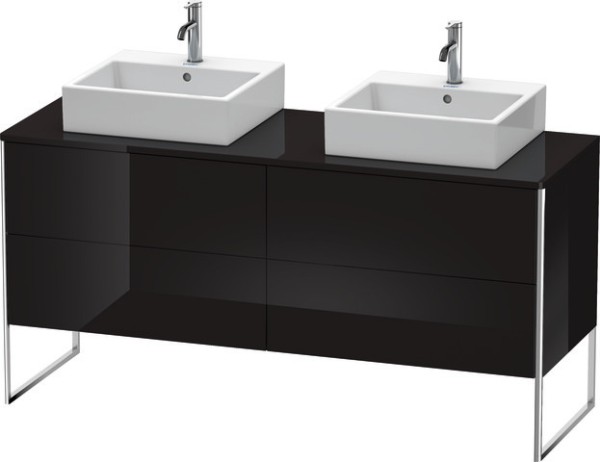 Duravit XSquare Konsolenwaschtischunterbau bodenstehend Schwarz Hochglanz 1600x548x778 mm - XS4927B4