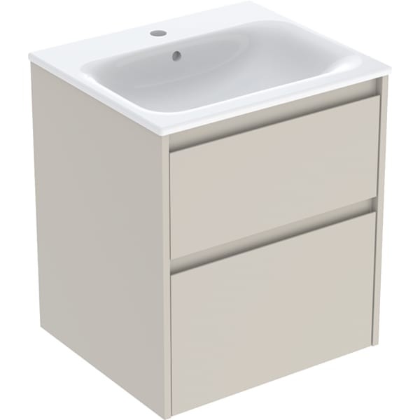 Geberit Renova Plan Set Möbelwaschtisch schmaler Rand, mit Unterschrank, zwei, 504038DB1