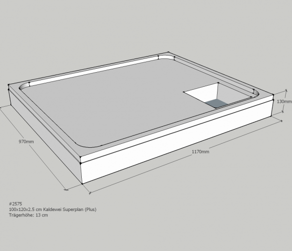 Neuesbad Wannenträger für Kaldewei Superplan superflach 1000x1200x25