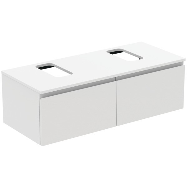 Ideal Standard Waschtischunterschrank Finesse Ausschnitt r/l 1202x505x378mm 2 Auszüge Weiss matt, E3