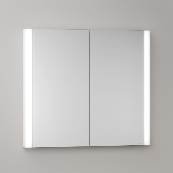 KEUCO Royal Atlas LED Spiegelschrank 80 x 71 x 11,5 cm mit 2 Türen, Spiegelheizung, Unterputz