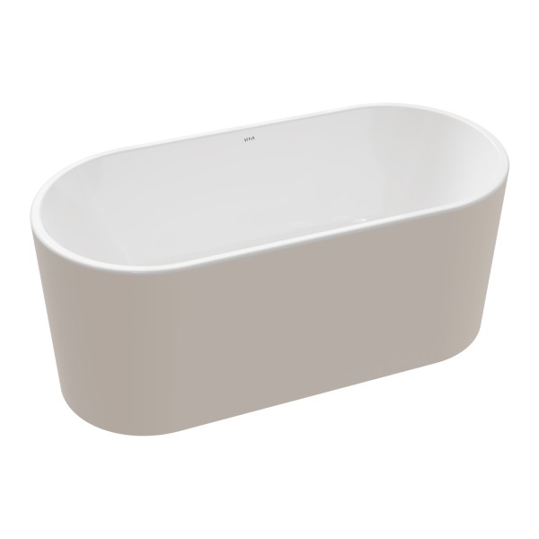 VitrA Geo freistehende Badewanne ovale Form 180 x 80 cm mit verdecktem Taupe Matt,65380006027