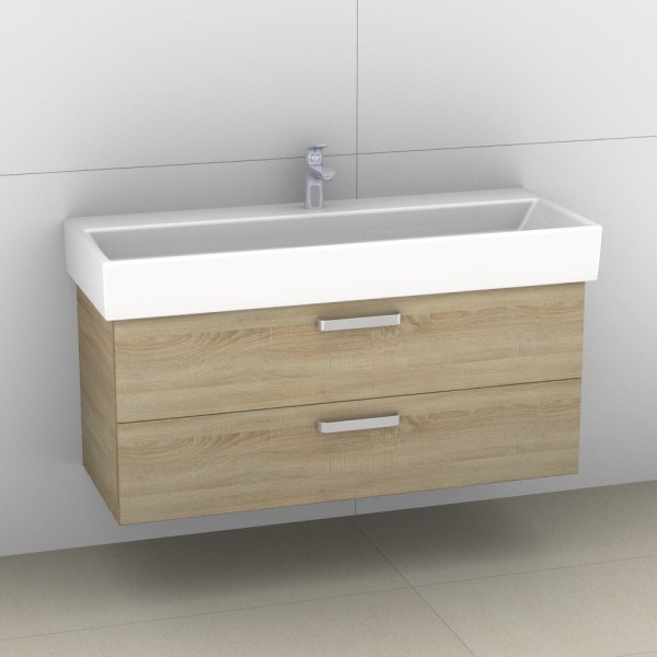 Artiqua 414 Waschtischunterschrank für Memento 5133C2, 5133C3,Castello Eiche quer NB, 414-WU2L-V33-7