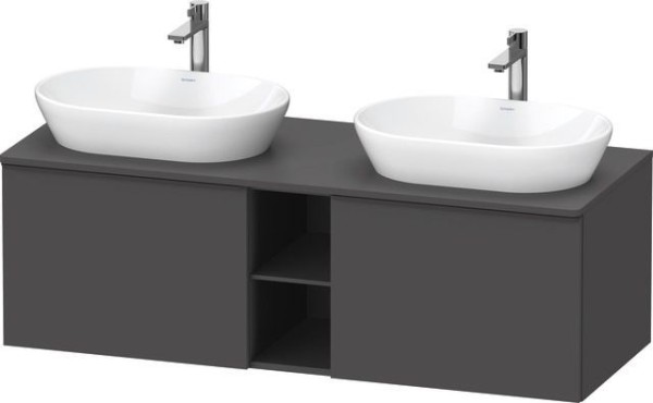 Duravit D-Neo Konsolenwaschtischunterbau wandhängend Graphit Matt 1400x550x459 mm - DE4950BBD490000