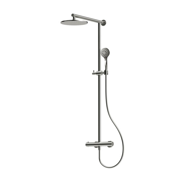 Herzbach LIVING SPA Duschsäule RB 250mm rund Multihandbrause Edelstahl, 11.988525.1.09