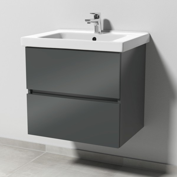Sanipa Solo One Harmonia Waschtisch-Set 650mm, anthrazit-glanz