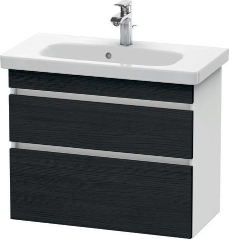 Duravit DuraStyle Waschtischunterbau wandhängend Eiche Schwarz & Weiß Matt 730x368x610 mm - DS649901