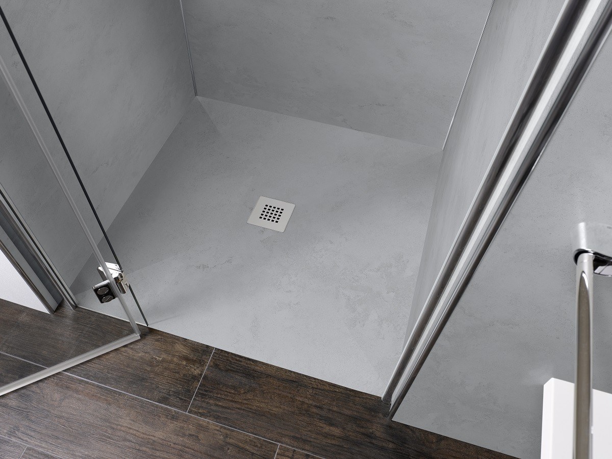 HSK Duschbodenelement RenoDeco - Punktablauf Sondermaß bis 100 Leinen, natur-anthrazit (616), 519409 5194099-100-616