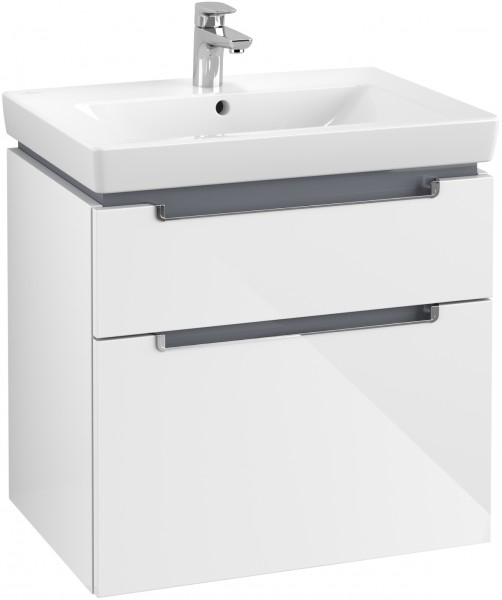 Villeroy & Boch Waschtischunterschrank Subway 2.0 A910 637x590x454mm Griff chromfarbig glänzend Glos