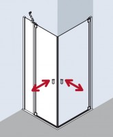 Vorschau: Kermi Eck-Halbteil rechts Vorschau: Kermi Eck-Halbteil rechts Raya EPR 1230x2000, silber mattglanz, ESG klar, RAEPR123201AK