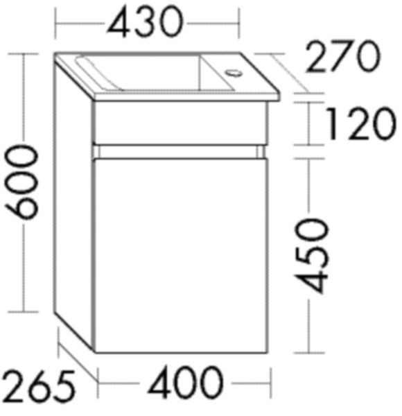 Burgbad Keramik Waschtisch-Set Lin20 Acryl/Lack Matt Trend-/RAL-Farbe Matt/Alpinweiss, SGID043RF5383