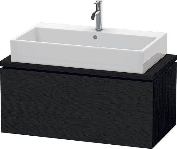 Duravit L-Cube Konsolenwaschtischunterbau wandhängend Eiche Schwarz Matt 920x477x400 mm - LC58030161