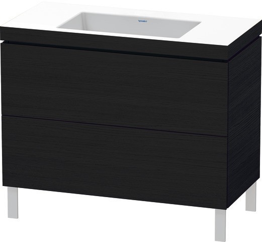 Duravit L-Cube c-bonded Set bodenstehend Eiche Schwarz Matt 1000x480x698 mm - LC6938N1616