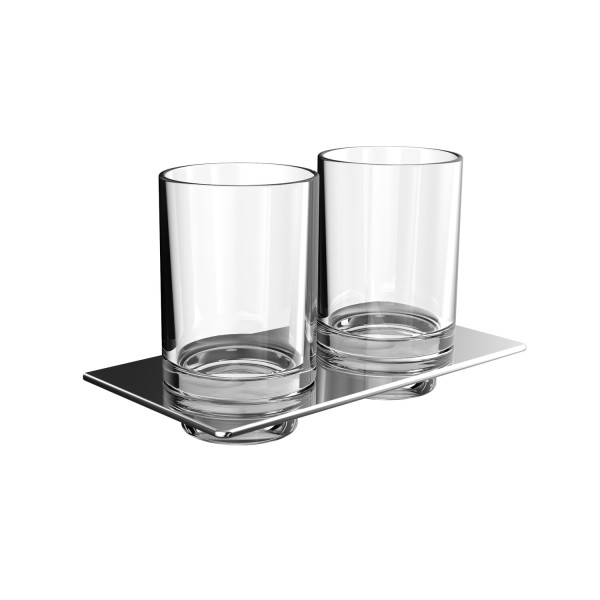 Emco art Doppelglashalter, chrom, Glasteil säuremattiert, 162500100