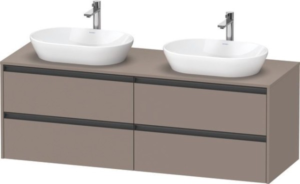 Duravit Ketho.2 Konsolenwaschtischunterbau wandhängend Basalt Matt 1600x550x568 mm - K24899B43430000