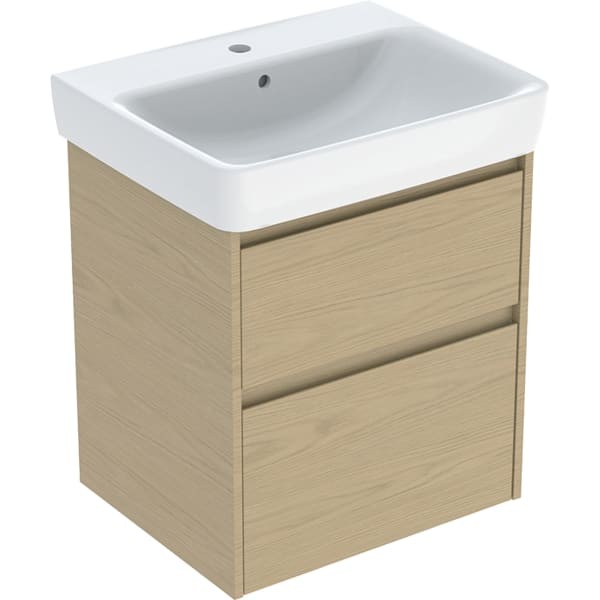 Geberit Renova Plan Set Waschtisch mit Unterschrank, zwei Schubladen: 60x69.7x44.6cm, 504036PS1