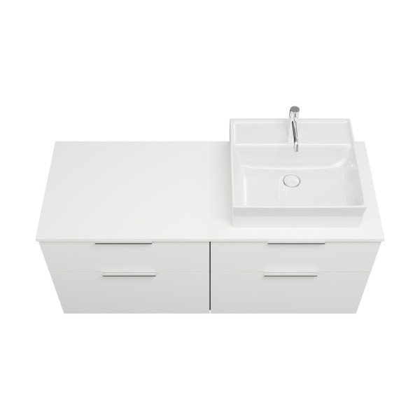 Burgbad Keramik Waschtisch-Set Eqio Weiß Hochglanz/Alpinweiss, SGUS140RF2009C0001