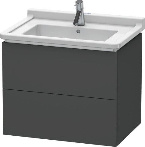 Duravit L-Cube Waschtischunterbau wandhängend Graphit Matt 670x469x558 mm - LC6264049490E00