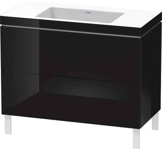 Duravit L-Cube c-bonded Set bodenstehend Schwarz Hochglanz 1000x480x698 mm - LC6938N4040