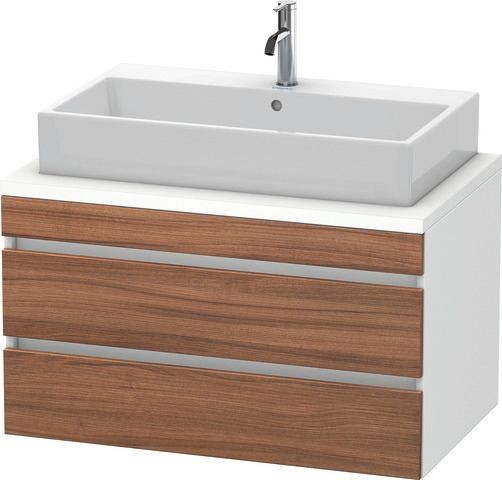 Duravit DuraStyle Konsolenwaschtischunterbau wandhängend Nussbaum & Weiß Matt 900x548x512 mm - DS531