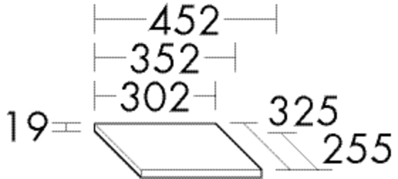 Burgbad Ablageplatte Sys30 PG1 Aqua 19x352x255 Marone Dekor Trüffel, APDO035F1718