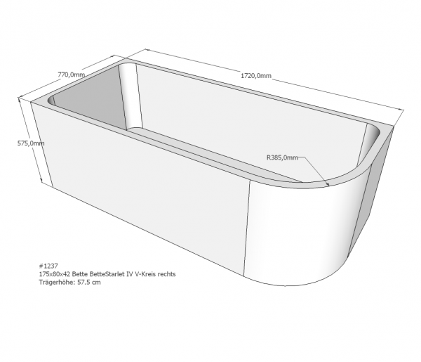 Neuesbad Wannenträger für Bette Starlet 4 175x80 oval