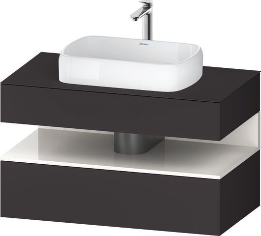 Duravit Qatego Konsolenwaschtischunterbau wandhängend Graphit Supermatt 1000x550x600 mm - QA47310228