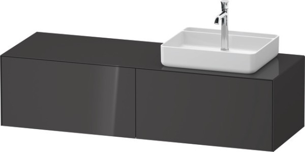 Duravit White Tulip Konsolenwaschtischunterbau wandhängend Graphit Hochglanz 1300x550x408 mm - WT486