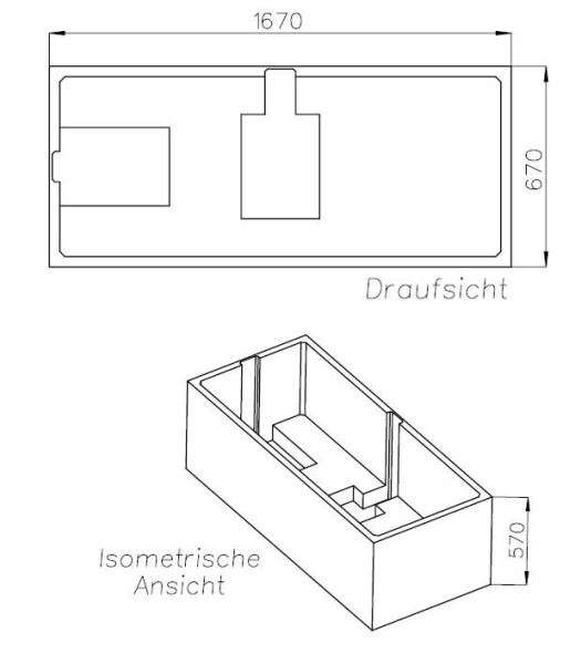 Neuesbad Wannenträger für für BetteOne 170x70cm, Trägerhöhe: 570 mm