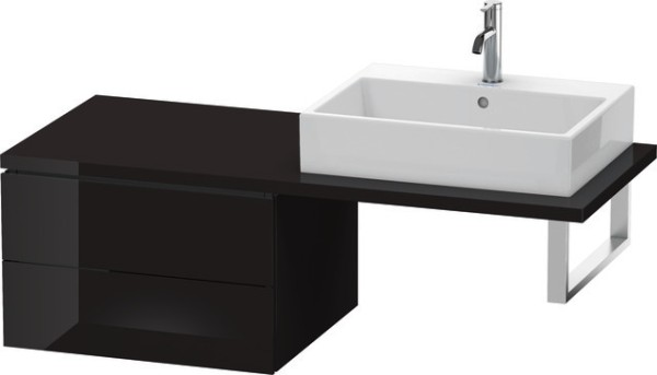 Duravit L-Cube Unterschrank für Konsole Schwarz Hochglanz 620x547x400 mm - LC583804040