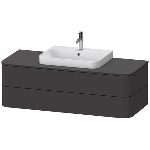 Duravit Happy D.2 Plus Konsolenwaschtischunterbau wandhängend Graphit Supermatt 1300x550x408 mm - HP