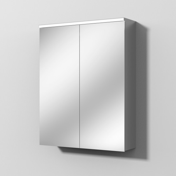 Sanipa Reflection Aluminium-Spiegelschrank ARND 60 mit LED-Leuchtpanel, AU3706L