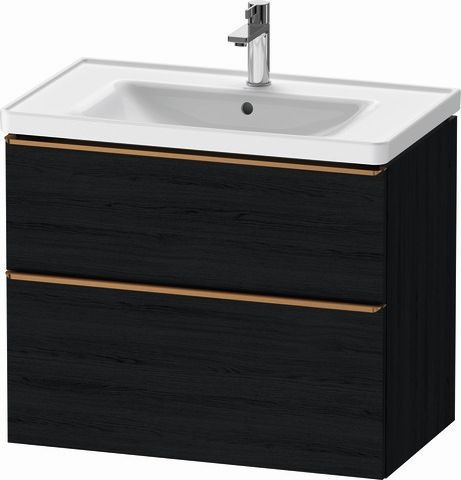 Duravit D-Neo Waschtischunterbau wandhängend Eiche Schwarz Matt 784x452x625 mm - DE4355004160000